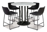 Ashley Centiar Counter Height 5Pc Dining Set in Black - Complete Home Furnish