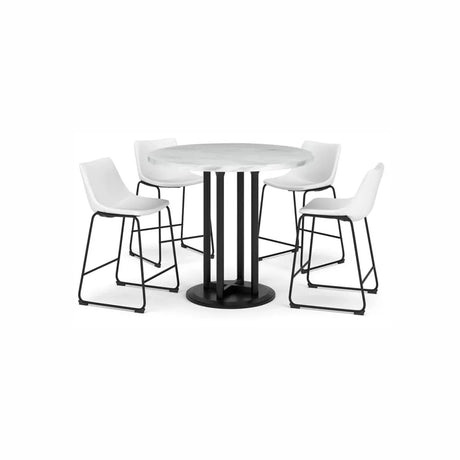 Ashley Centiar Counter Height 5Pc Dining Set in White - Complete Home Furnish