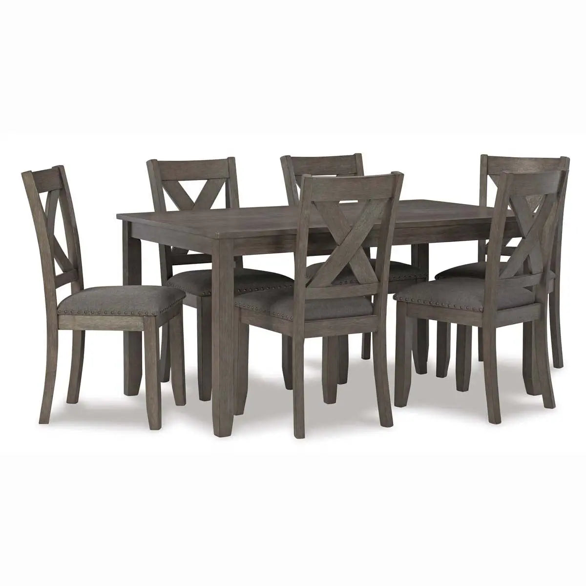 Ashley Caitbrook 7Pc Dining Set in Grey - Complete Home Furnish