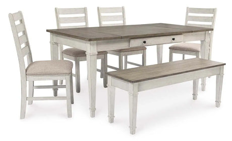 Ashley Skempton 6Pc Dining Set in Two Tone Finish - Complete Home Furnish