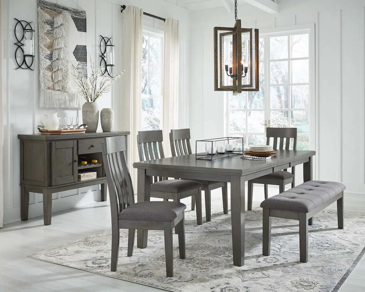 Ashley Hallanden 6Pc Dining Set in Grey - Complete Home Furnish