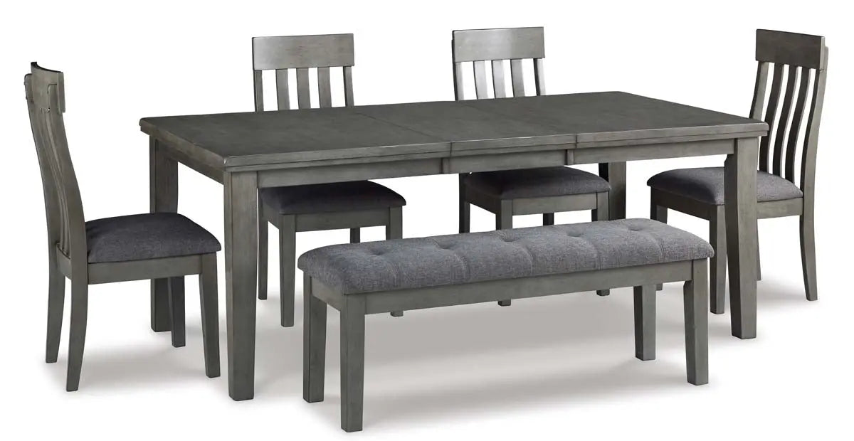 Ashley Hallanden 6Pc Dining Set in Grey - Complete Home Furnish