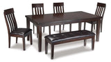 Ashley Haddigan 6Pc Dining Set in Dark Brown - Complete Home Furnish