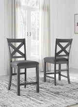 Ashley Myshanna Counter Height 6Pc Dining Set in Grey - Complete Home Furnish