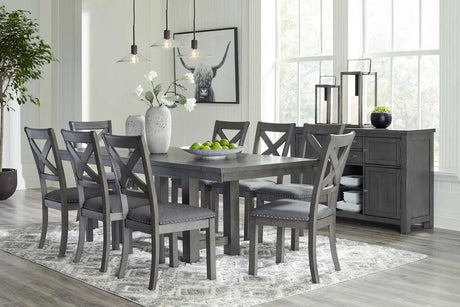 Ashley Myshanna 9Pc Dining Set in Grey - Complete Home Furnish
