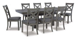 Ashley Myshanna 9Pc Dining Set in Grey - Complete Home Furnish