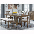 Ashley Moriville 6Pc Dining Set in Grayish Brown - Complete Home Furnish