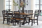 Ashley Wildenauer 9Pc Dining Set in Brown and Black - Complete Home Furnish