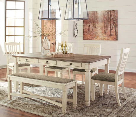 Ashley Bolanburg 6Pc Dining Set in Two-Tone Finish - Complete Home Furnish