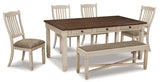 Ashley Bolanburg 6Pc Dining Set in Two-Tone Finish - Complete Home Furnish