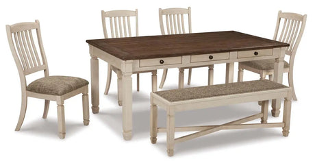 Ashley Bolanburg 6Pc Dining Set in Two-Tone Finish - Complete Home Furnish