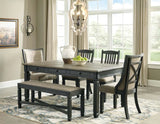 Ashley Tyler Creek 6Pc Dining Set in Two-Tone with Arm Chairs - Complete Home Furnish