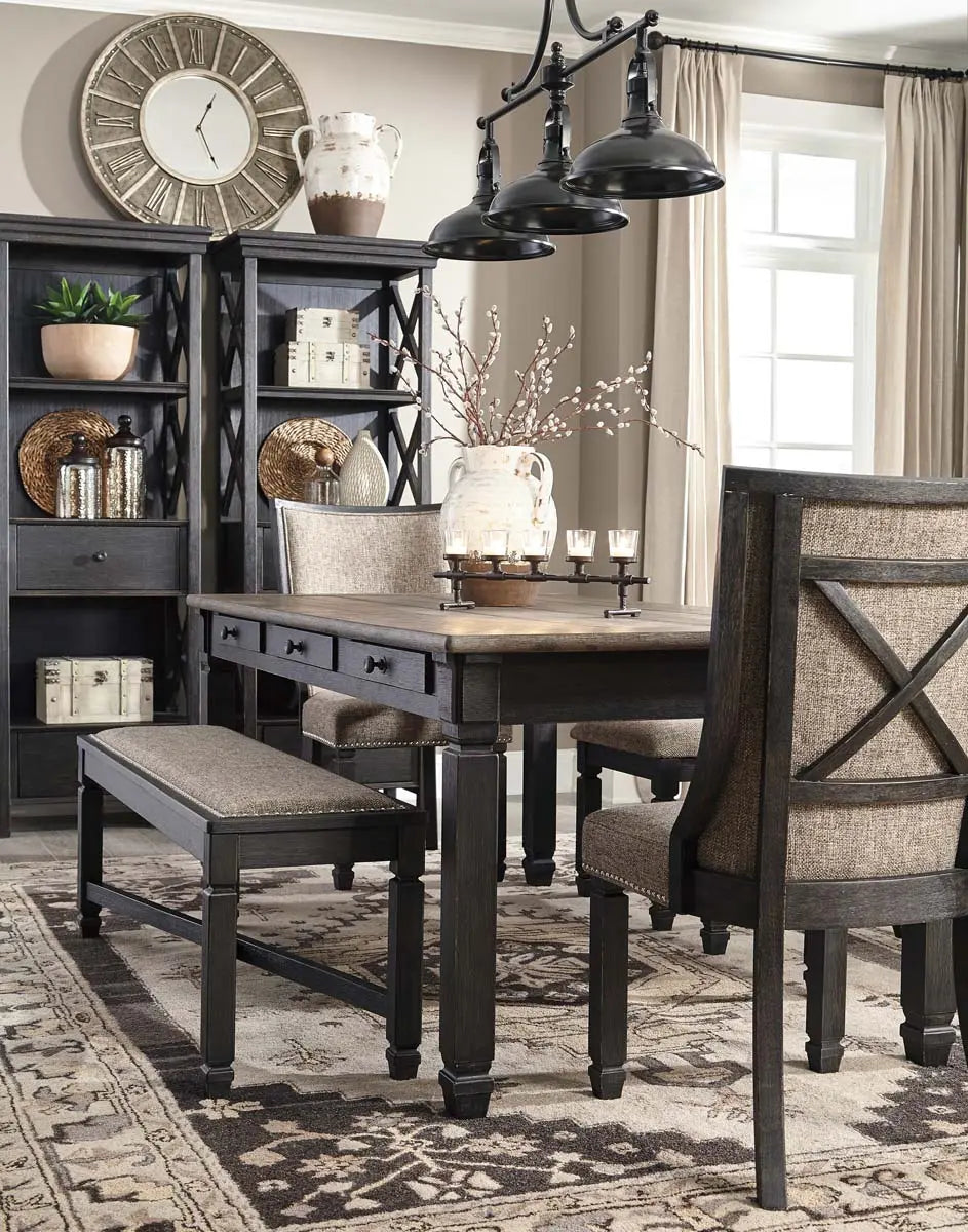 Ashley Tyler Creek 6Pc Dining Set in Two-Tone with Arm Chairs - Complete Home Furnish