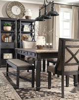 Ashley Tyler Creek 6Pc Dining Set in Two-Tone with Arm Chairs - Complete Home Furnish