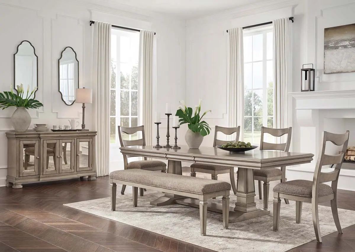 Ashley Lexorne 6Pc Dining Set in Grey - Complete Home Furnish