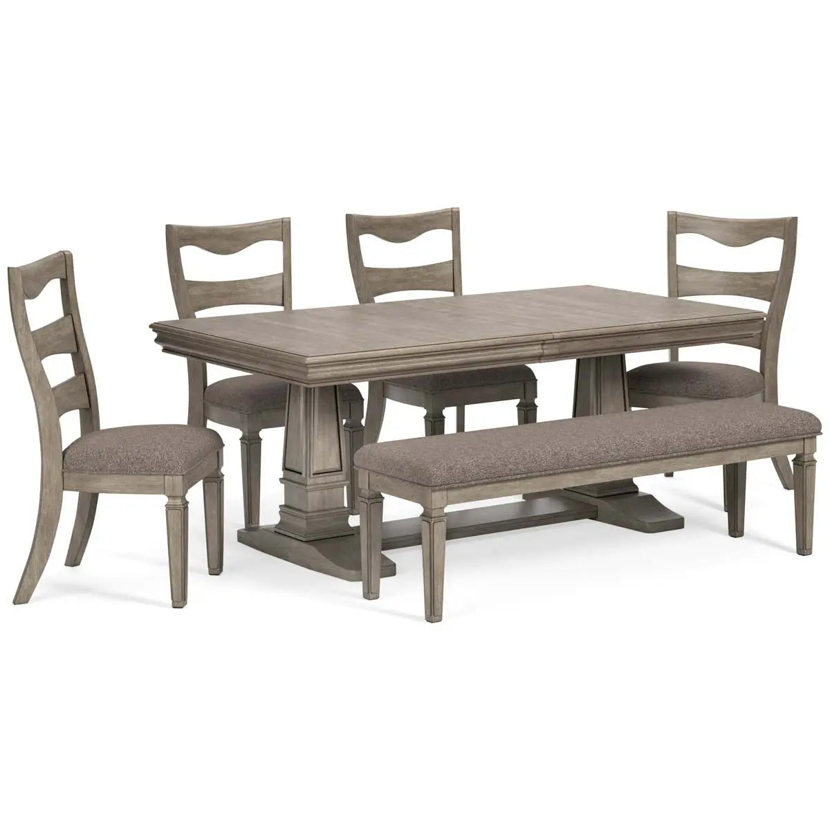 Ashley Lexorne 6Pc Dining Set in Grey - Complete Home Furnish