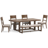 Ashley Cabalynn 6Pc Dining Set in Brown - Complete Home Furnish