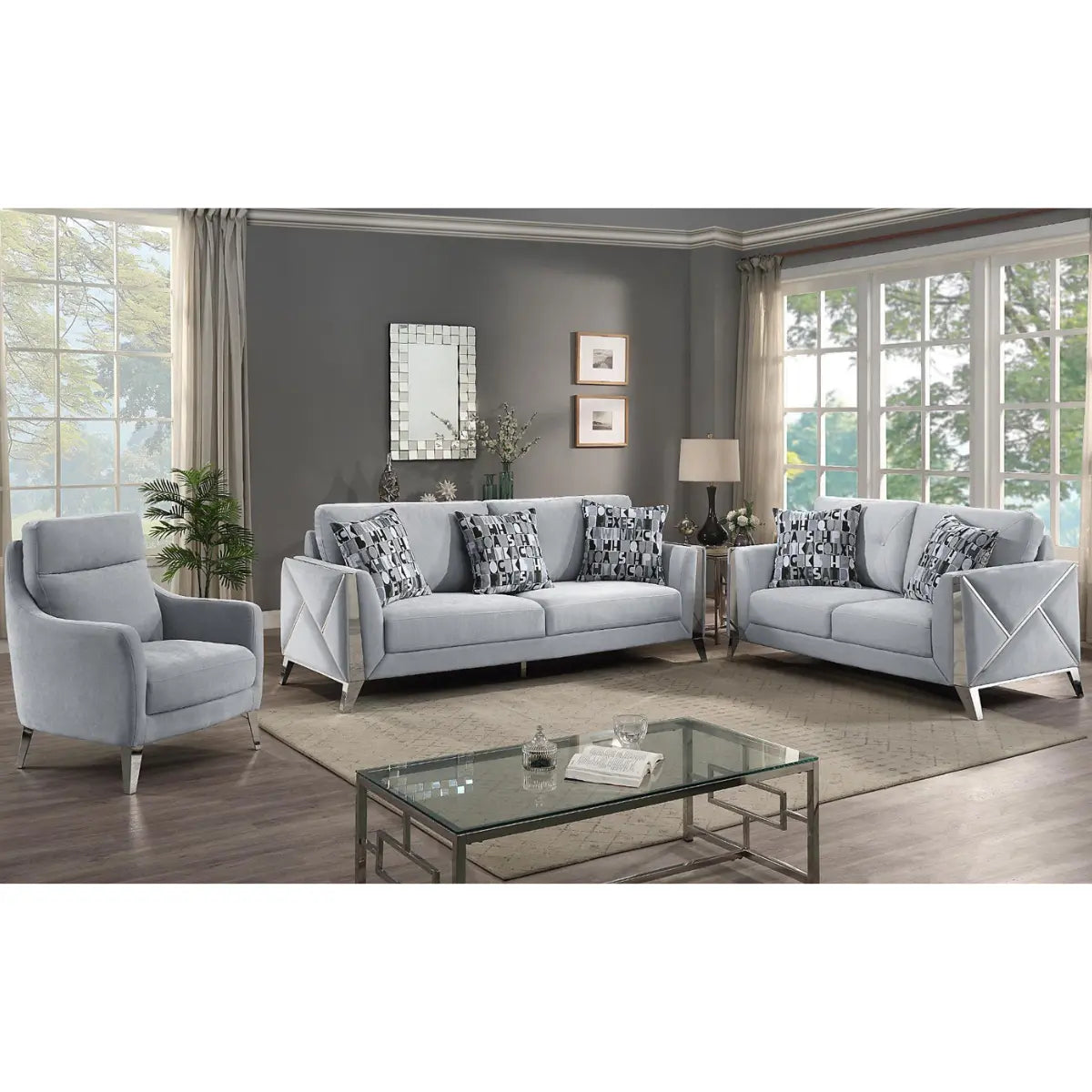 Diana 5725 Sofa Set in Silver Grey Matrix Furniture