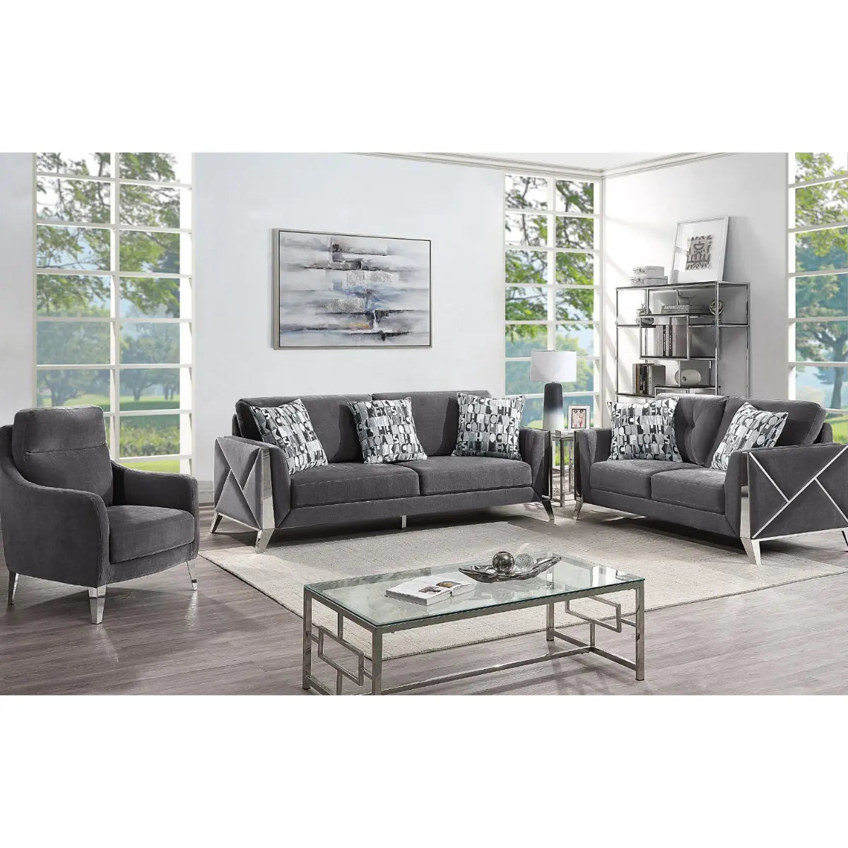 Diana 5725 Sofa Set in Grey Matrix Furniture