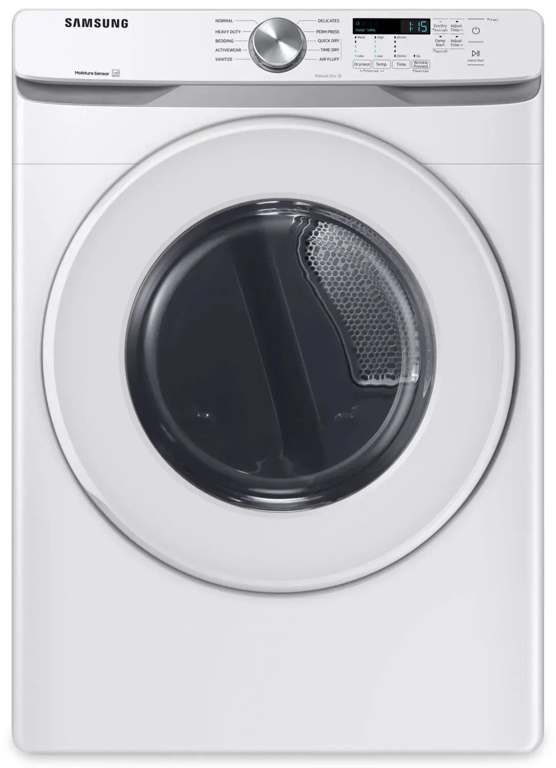 Samsung 27 inch 7.5 cu. ft. Electric Dryer in White DVE45T6005W - Complete Home Furnish