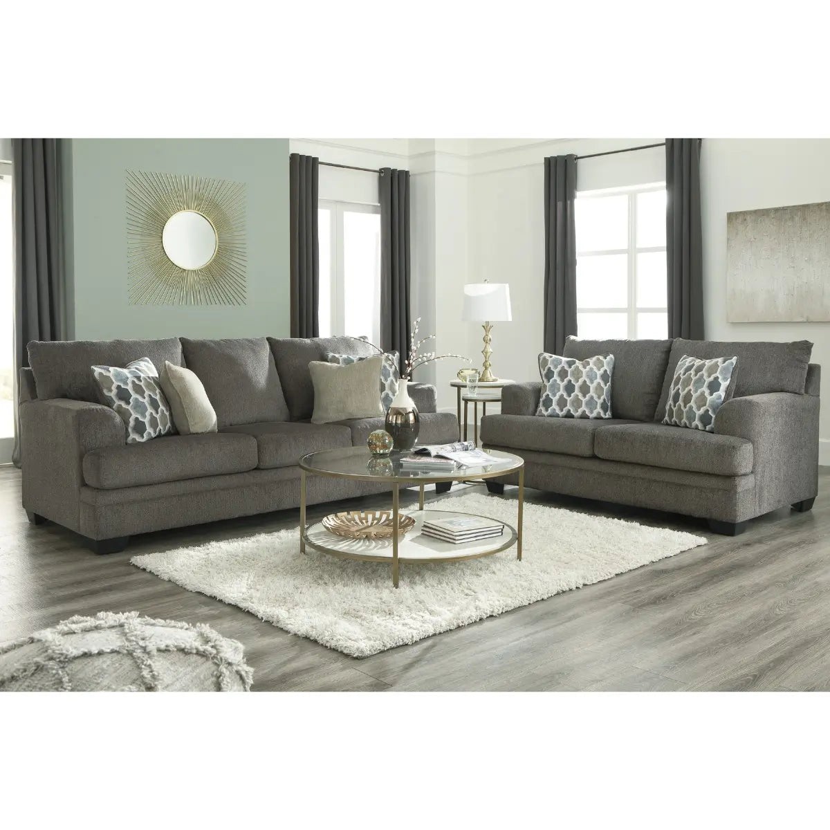 Ashley Dorsten Sofa Set in Slate Signature Design by Ashley