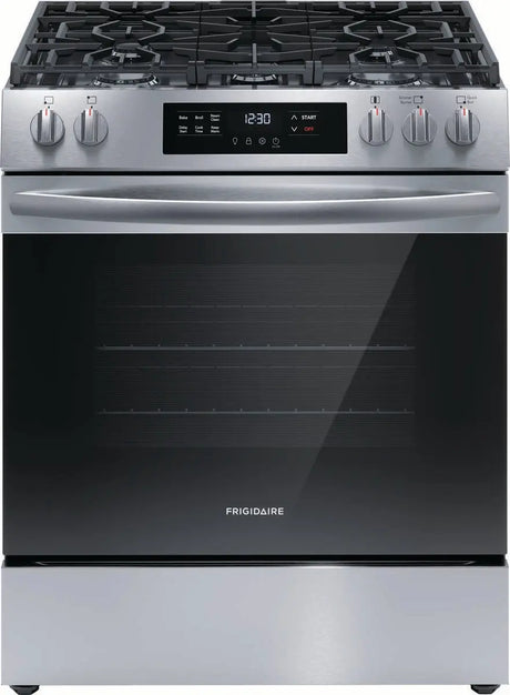 Frigidaire 30'' Front Control Gas Range with Quick Boil FCFG3062AS Frigidaire