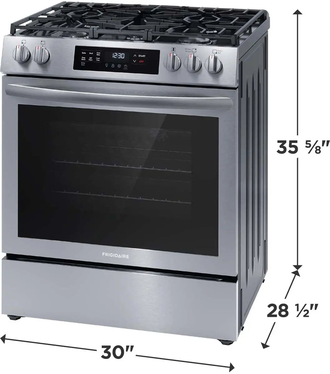 Frigidaire 30" Gas Range with Conviction Bake in Stainless Steel FCFG3083AS Frigidaire