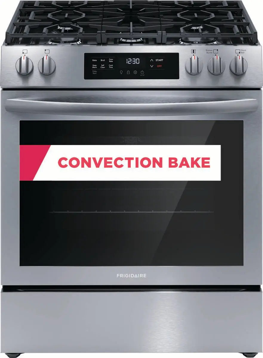 Frigidaire 30" Gas Range with Conviction Bake in Stainless Steel FCFG3083AS Frigidaire