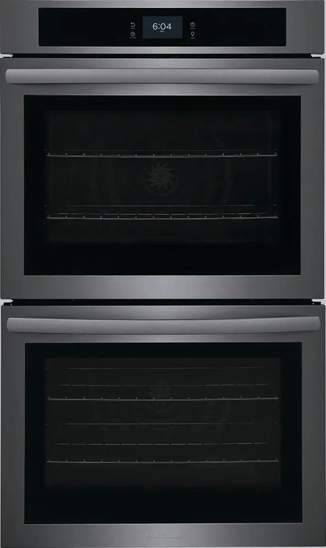 Frigidaire 30'' Double Electric Wall Oven with Fan Convection in Black Stainless Steel FCWD3027AD Frigidaire