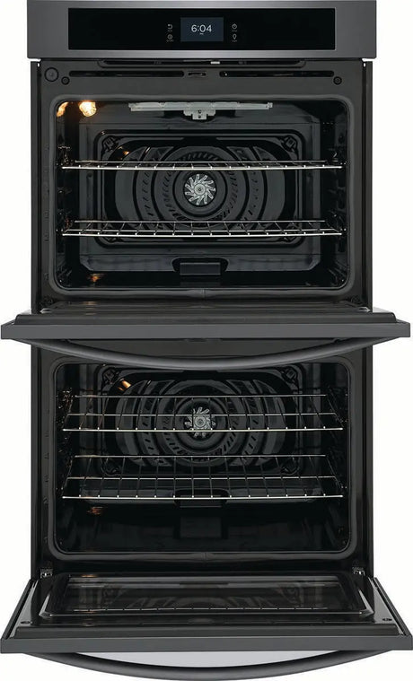 Frigidaire 30'' Double Electric Wall Oven with Fan Convection in Black Stainless Steel FCWD3027AD Frigidaire