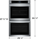 Frigidaire 30'' Double Electric Wall Oven with Fan Convection in Stainless Steel FCWD3027AS Frigidaire