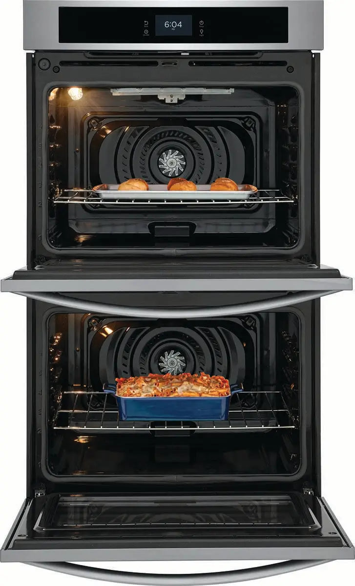 Frigidaire 30'' Double Electric Wall Oven with Fan Convection in Stainless Steel FCWD3027AS Frigidaire