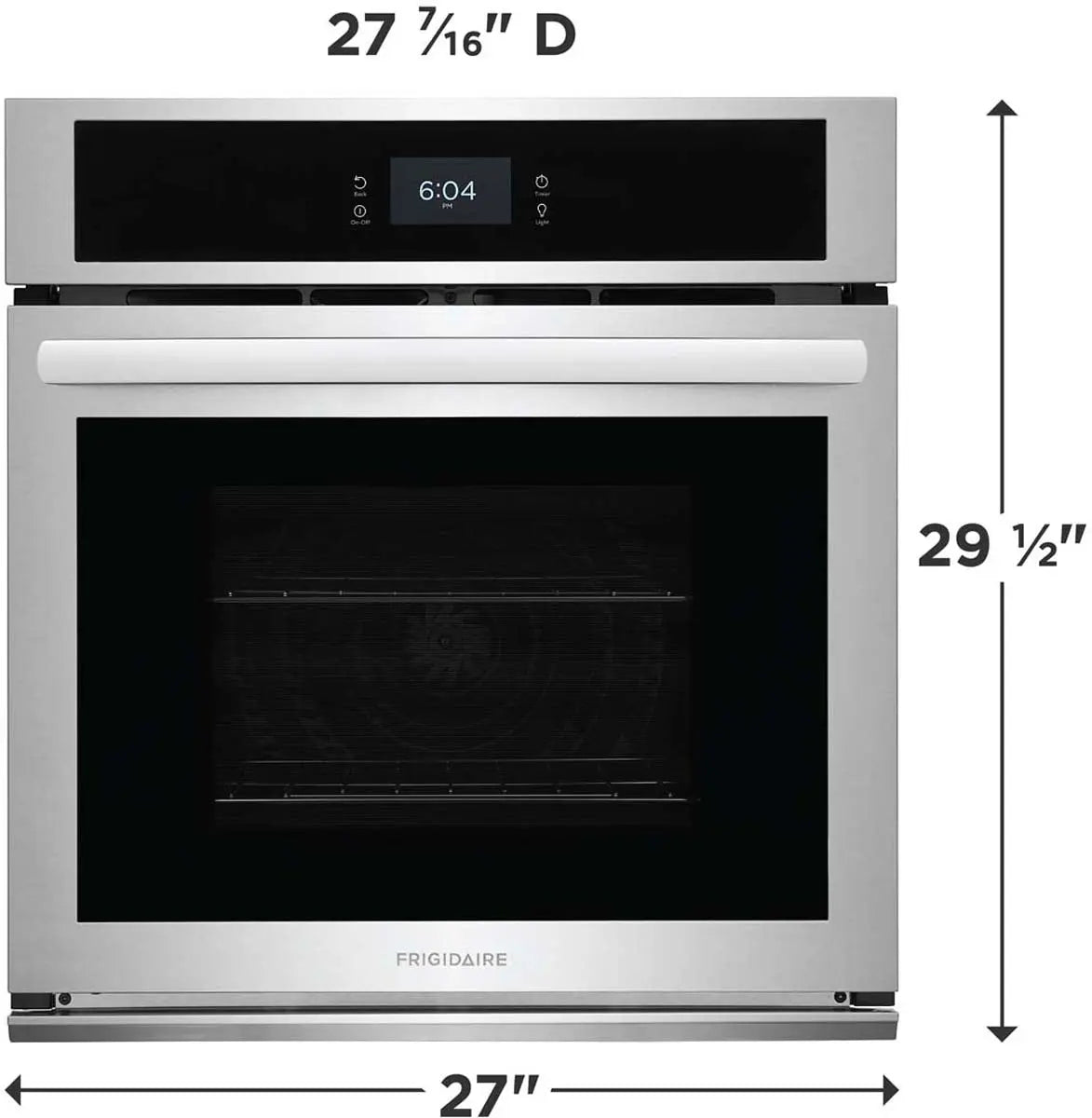 Frigidaire 27 inch Single Electric Wall Oven with Fan Convection in Stainless Steel FCWS2727AS Frigidaire