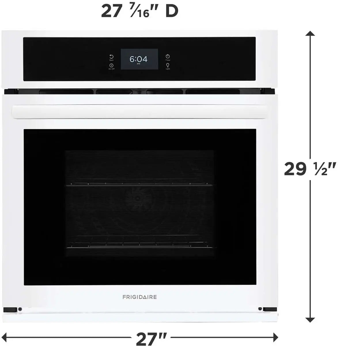 Frigidaire 27 inch Single Electric Wall Oven with Fan Convection in White FCWS2727AW Frigidaire