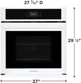 Frigidaire 27 inch Single Electric Wall Oven with Fan Convection in White FCWS2727AW Frigidaire