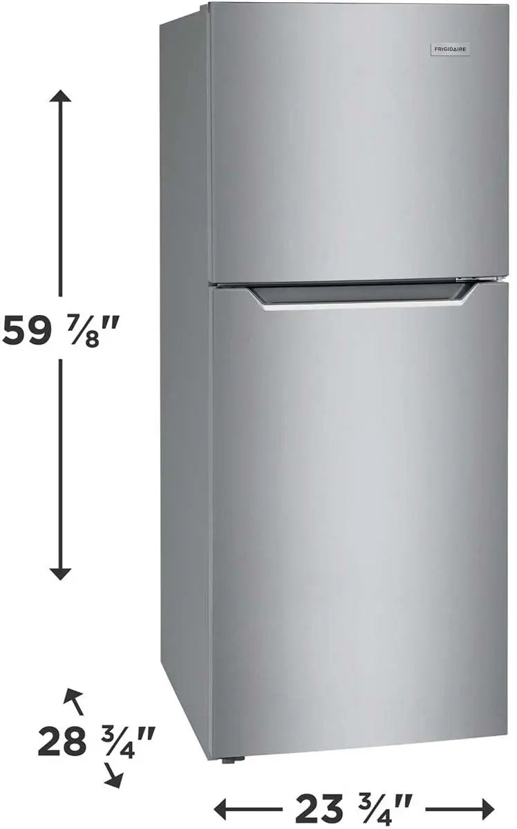 Frigidaire 24 inch 11.6 cu. ft. Top Freezer Apartment-Size Refrigerator in stainless steel FFET1222UV Frigidaire