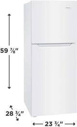 Frigidaire 24 inch 11.6 cu. ft. Top Freezer Apartment-Size Refrigerator in white FFET1222UW Frigidaire