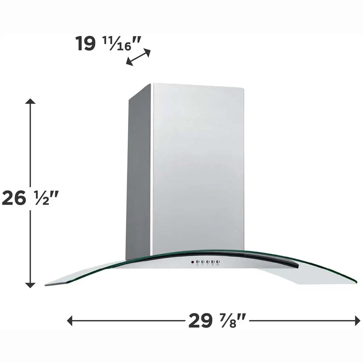 Frigidaire 30 inch 400 CFM Wall Mount Range Hood in Stainless Steel FHWC3060LS Frigidaire