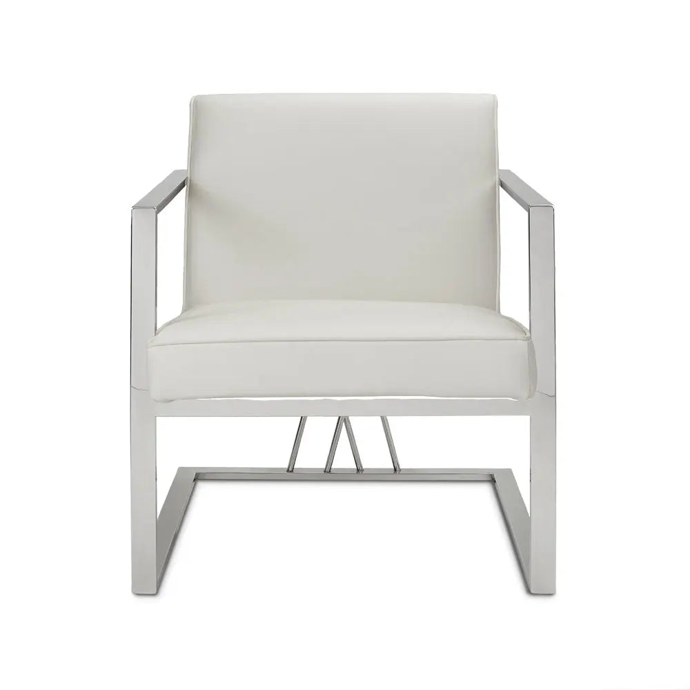 Fairmont Accent Chair White Leatherette - Complete Home