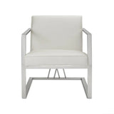 Fairmont Accent Chair White Leatherette - Complete Home