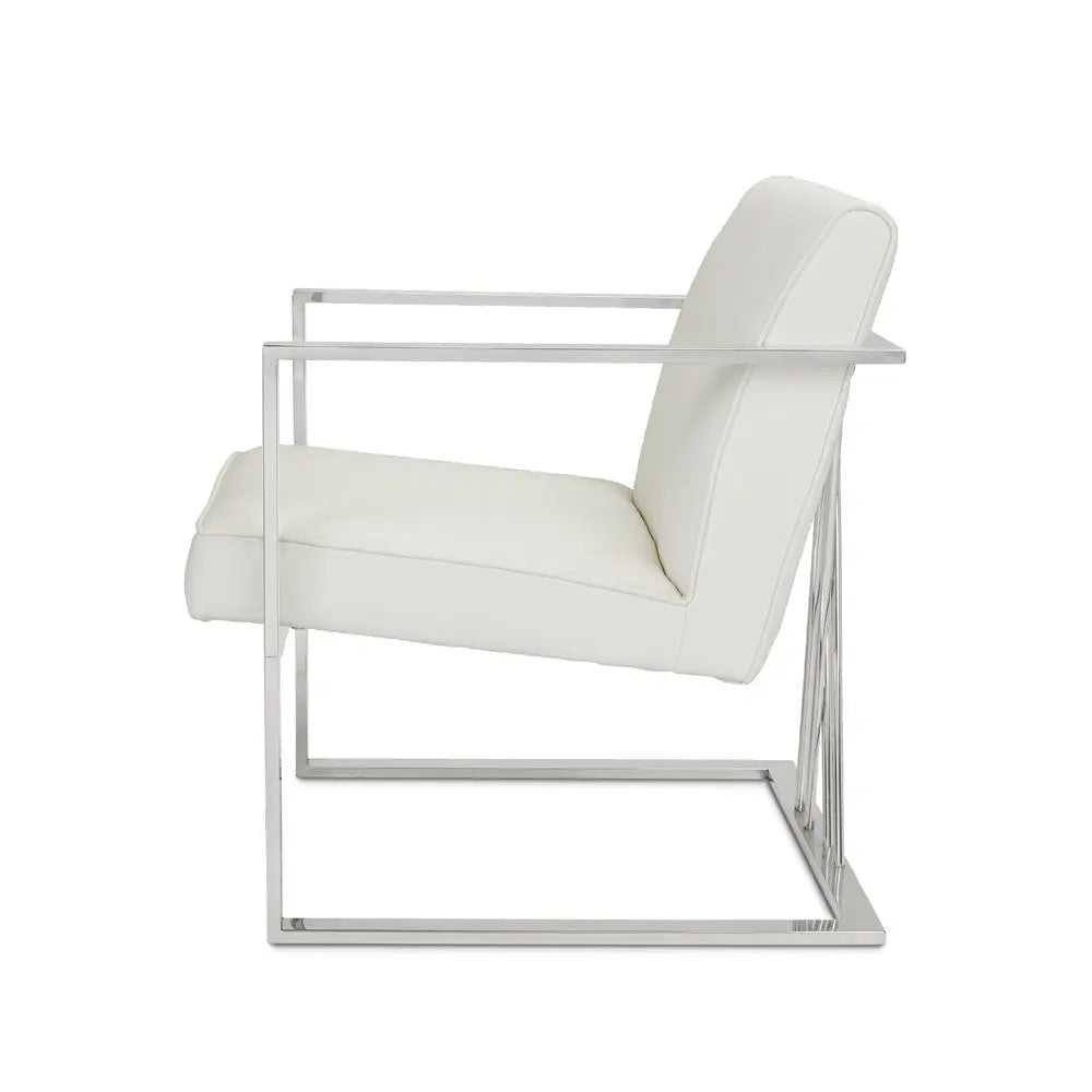 Fairmont Accent Chair White Leatherette - Complete Home