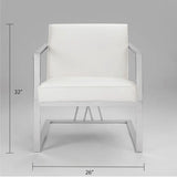 Fairmont Accent Chair White Leatherette - Complete Home