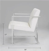 Fairmont Accent Chair White Leatherette - Complete Home