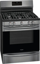 Frigidaire 30 inch 5.0 cu. ft. Gas Range with Air Fry in Black Stainless Steel GCRG3060AD - Complete Home Furnish