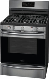 Frigidaire 30 inch 5.0 cu. ft. Gas Range with Air Fry in Black Stainless Steel GCRG3060AD - Complete Home Furnish