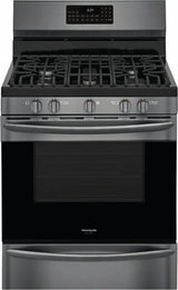 Frigidaire 30 inch 5.0 cu. ft. Gas Range with Air Fry in Black Stainless Steel GCRG3060AD - Complete Home Furnish