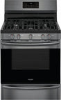 Frigidaire 30 inch 5.0 cu. ft. Gas Range with Air Fry in Black Stainless Steel GCRG3060AD - Complete Home Furnish