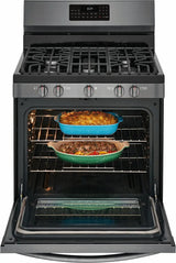 Frigidaire 30 inch 5.0 cu. ft. Gas Range with Air Fry in Black Stainless Steel GCRG3060AD - Complete Home Furnish