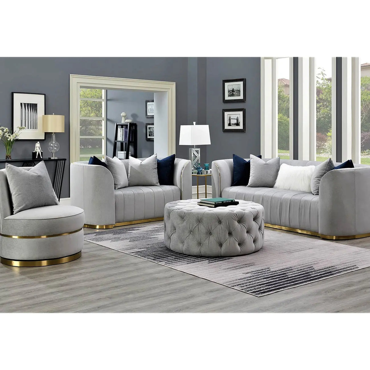 Carla Sofa Set in Grey - Complete Home Furnish