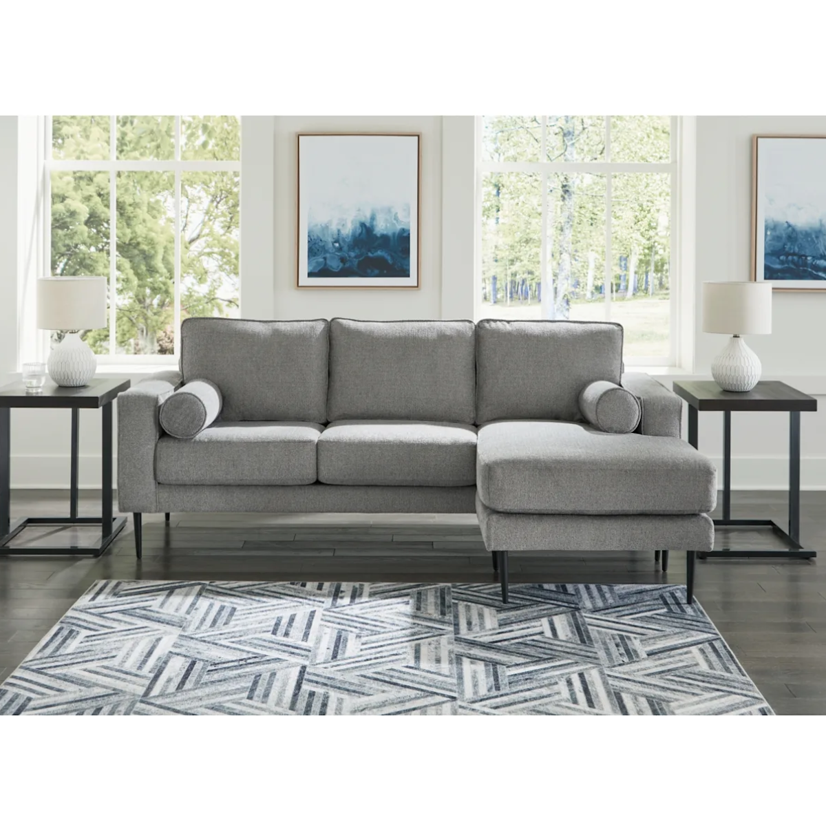 Ashley Hazela Sofa Chaise in Charcoal